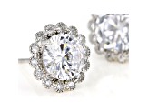 White Cubic Zirconia Rhodium Over Sterling Silver Earrings 4.82ctw