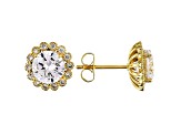 White Cubic Zirconia 18K Yellow Gold Over Sterling Silver Earrings 4.82ctw