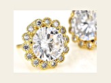 White Cubic Zirconia 18K Yellow Gold Over Sterling Silver Earrings 4.82ctw