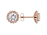 White Cubic Zirconia 18K Rose Gold Over Sterling Silver Earrings 4.82ctw