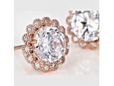 White Cubic Zirconia 18K Rose Gold Over Sterling Silver Earrings 4.82ctw