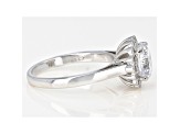White Cubic Zirconia Rhodium Over Sterling Silver Ring 3.22ctw