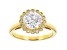 White Cubic Zirconia 18K Yellow Gold Over Sterling Silver Ring 3.22ctw