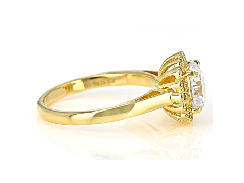White Cubic Zirconia 18K Yellow Gold Over Sterling Silver Ring 3.22ctw