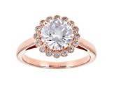 White Cubic Zirconia 18K Rose Gold Over Sterling Silver Ring 3.22ctw