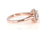 White Cubic Zirconia 18K Rose Gold Over Sterling Silver Ring 3.22ctw