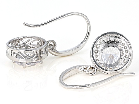 White Cubic Zirconia Rhodium Over Sterling Silver Earrrings 5.00ctw