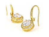 White Cubic Zirconia 18K Yellow Gold Over Sterling Silver Earrings 5.00ctw