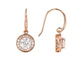 White Cubic Zirconia 18K Rose Gold Over Sterling Silver Earrings 5.00ctw