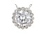 White Cubic Zirconia Rhodium Over Sterling Silver Pendant With Chain 3.22ctw