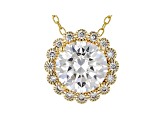 White Cubic Zirconia 18K Yellow Gold Over Sterling Silver Pendant With Chain 3.22ctw