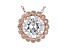 White Cubic Zirconia 18K Rose Gold Over Sterling Silver Pendant With Chain 3.22ctw