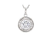White Cubic Zirconia Rhodium Over Sterling Silver Pendant With Chain 3.40ctw