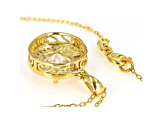 White Cubic Zirconia 18K Yellow Gold Over Sterling Silver Pendant With Chain 3.40ctw