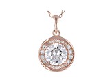 White Cubic Zirconia 18K Rose Gold Over Sterling Silver Pendant With Chain 3.40ctw