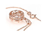 White Cubic Zirconia 18K Rose Gold Over Sterling Silver Pendant With Chain 3.40ctw