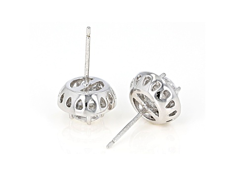 White Cubic Zirconia Rhodium Over Sterling Silver Stud Earrings 2.38ctw