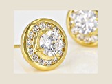 White Cubic Zirconia 18K Yellow Gold Over Sterling Silver Stud Earrings 2.38ctw