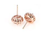 White Cubic Zirconia 18K Rose Gold Over Sterling Silver Stud Earrings 2.38ctw