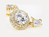 White Cubic Zirconia 18K Yellow Gold Over Sterling Silver Earrings 5.95ctw