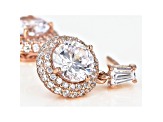 White Cubic Zirconia 18K Rose Gold Over Sterling Silver Earrings 5.95ctw