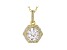 White Cubic Zirconia 18K Yellow Gold Over Sterling Silver Pendant With Chain 2.54ctw