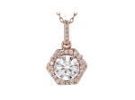 White Cubic Zirconia 18K Rose Gold Over Sterling Silver Pendant With Chain 2.54ctw