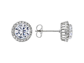 White Cubic Zirconia Rhodium Over Sterling Silver Earrings 4.97ctw