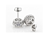 White Cubic Zirconia Rhodium Over Sterling Silver Earrings 4.97ctw