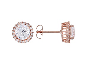 White Cubic Zirconia 18K Rose Gold Over Sterling Silver Earrings 4.97ctw