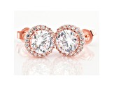 White Cubic Zirconia 18K Rose Gold Over Sterling Silver Earrings 4.97ctw