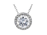 White Cubic Zirconia Rhodium Over Sterling Silver Pendant With Chain 3.30ctw