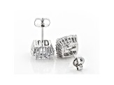 White Cubic Zirconia Rhodium Over Sterling Silver Earrings 5.79ctw
