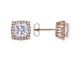White Cubic Zirconia 18K Rose Gold Over Sterling Silver Earrings 5.79ctw