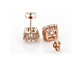 White Cubic Zirconia 18K Rose Gold Over Sterling Silver Earrings 5.79ctw