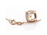 White Cubic Zirconia 18K Rose Gold Over Sterling Silver Pendant With Chain 3.98ctw