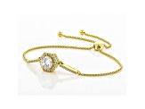 White Cubic Zirconia 18K Yellow Gold Over Sterling Silver Adjustable Bracelet 2.63ctw