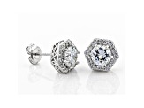 White Cubic Zirconia Rhodium Over Sterling Silver Earrings 3.40ctw