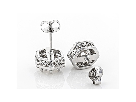 White Cubic Zirconia Rhodium Over Sterling Silver Earrings 3.40ctw