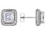 White Cubic Zirconia Rhodium Over Sterling Silver Asscher Cut Earrings 7.16ctw