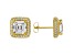 White Cubic Zirconia 18K Yellow Gold Over Sterling Silver Asscher Cut Earrings 7.16ctw