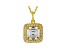 White Cubic Zirconia 18K Yellow Gold Over Sterling Silver Pendant With Chain 3.57ctw