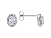 White Cubic Zirconia Rhodium Over Sterling Silver Earrings 1.76ctw