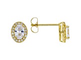 White Cubic Zirconia 18K Yellow Gold Over Sterling Silver Earrings 1.76ctw