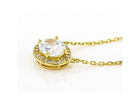 White Cubic Zirconia 18K Yellow Gold Over Sterling Silver Necklace 2.12ctw