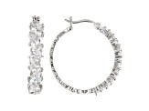 White Cubic Zirconia Rhodium Over Sterling Silver Hoop Earrings 4.79ctw