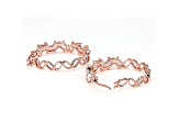 White Cubic Zirconia 18K Rose Gold Over Sterling Silver Hoop Earrings 4.79ctw