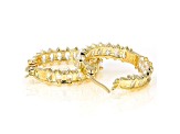 White Cubic Zirconia 18K Yellow Gold Over Sterling Silver Inside Out Hoop Earrings 7.14ctw