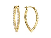 White Cubic Zirconia 18K Yellow Gold Over Sterling Silver Inside Out Hoop Earrings 1.46ctw