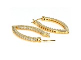 White Cubic Zirconia 18K Yellow Gold Over Sterling Silver Inside Out Hoop Earrings 1.46ctw
